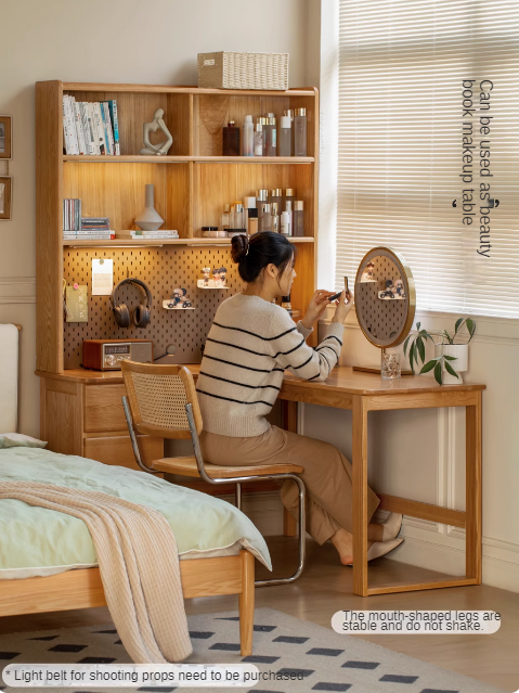 Oak Solid Wood Computer Desk With Drawer