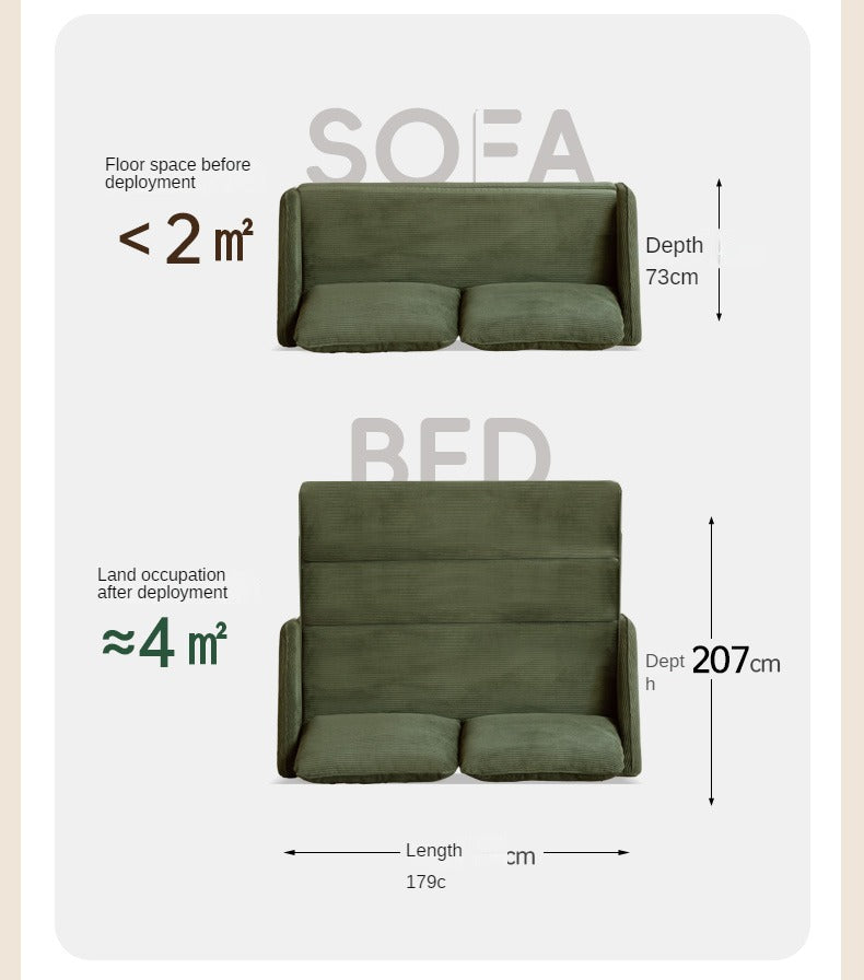 Fabric floor folding dual-purpose sofa