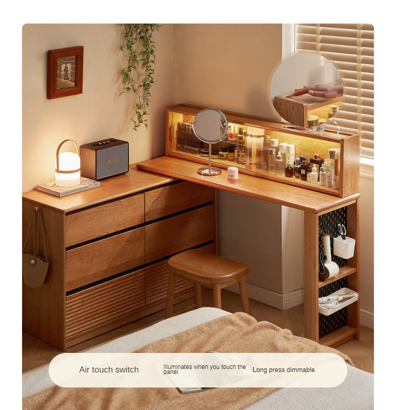 Cherry solid wood retro dressing table