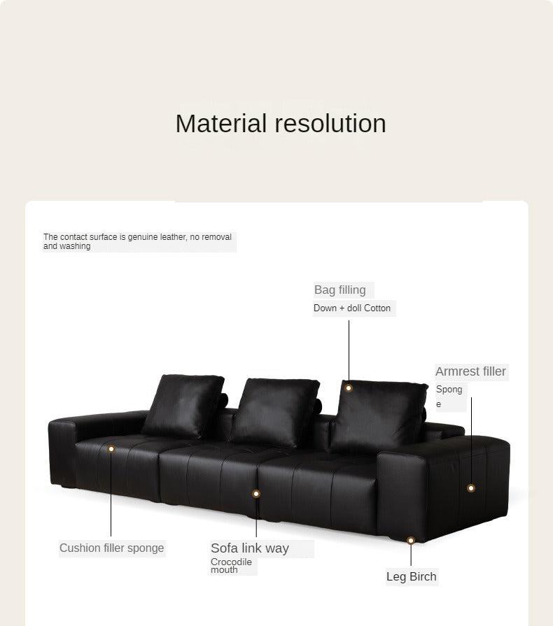 Leather straight Italian pixel module sofa