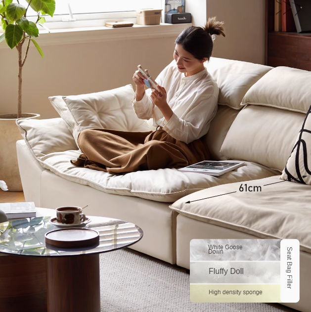 Technology Fabric Sofa Sailing Cream Style