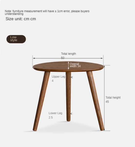 Oak Solid Wood Walnut Color Side Table