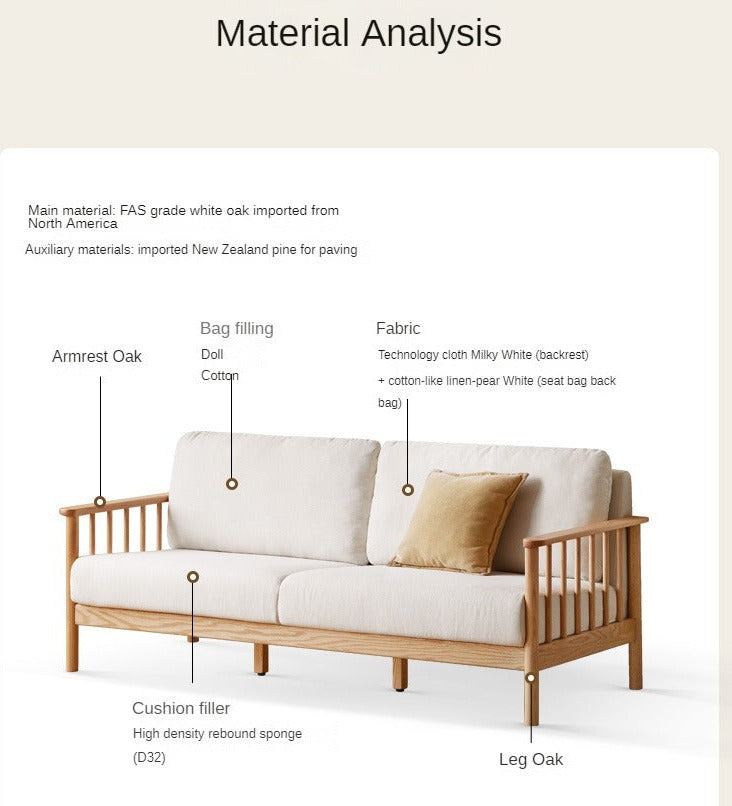 Oak solid wood sofa fabric)