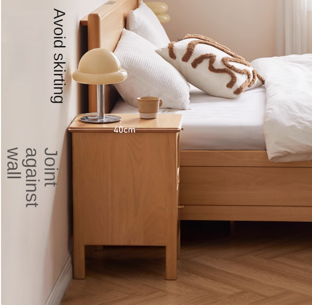 Beech solid wood ultra-narrow nightstand