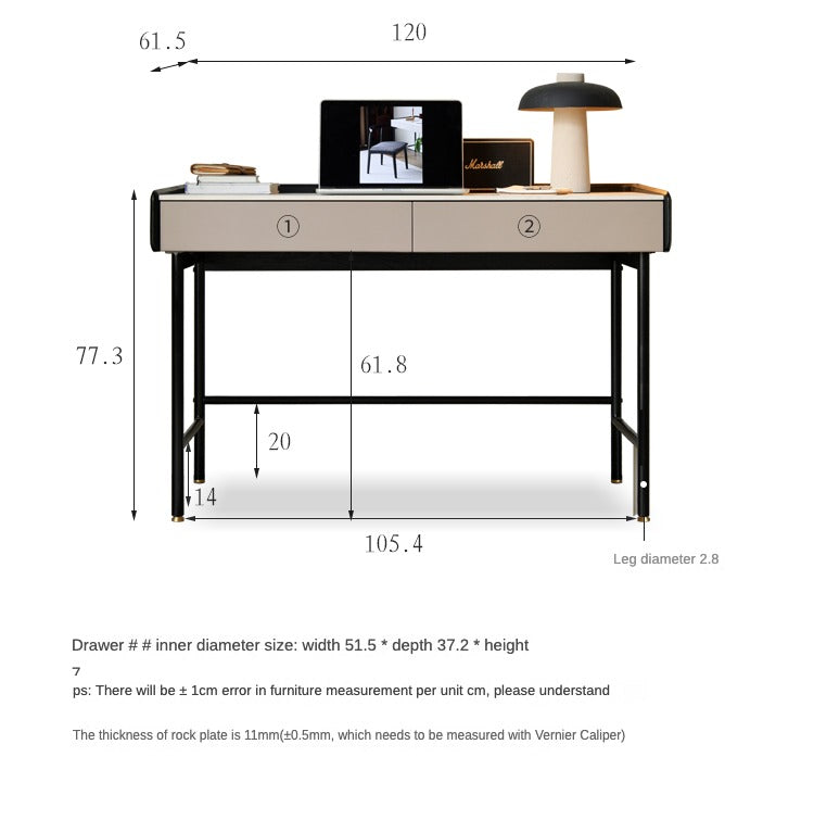 Office desk, dressing table slate top Oak solid wood"