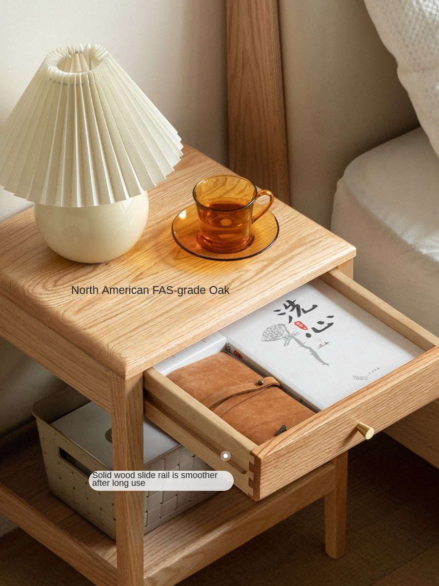 Side table Oak, Black walnut solid wood-