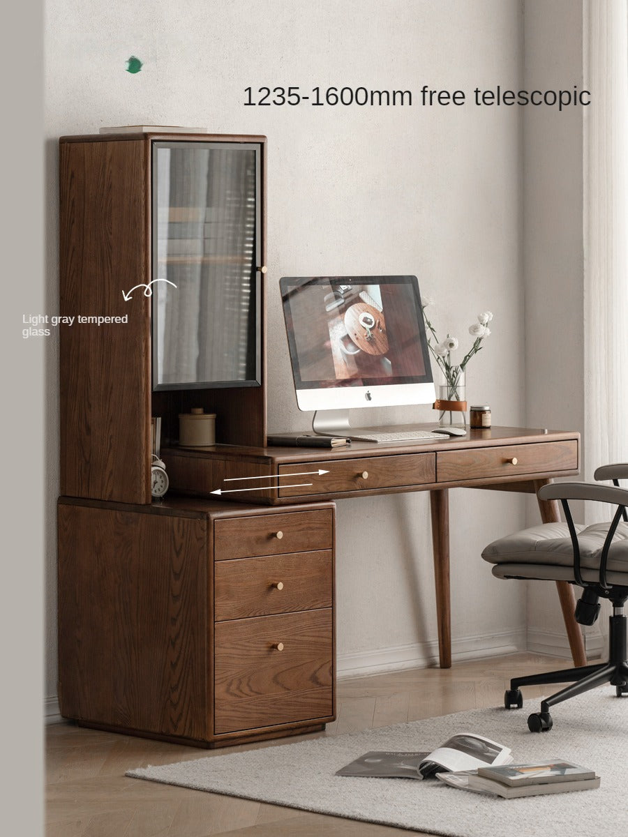 Black walnut, Ash Solid wood telescopic desk modern: