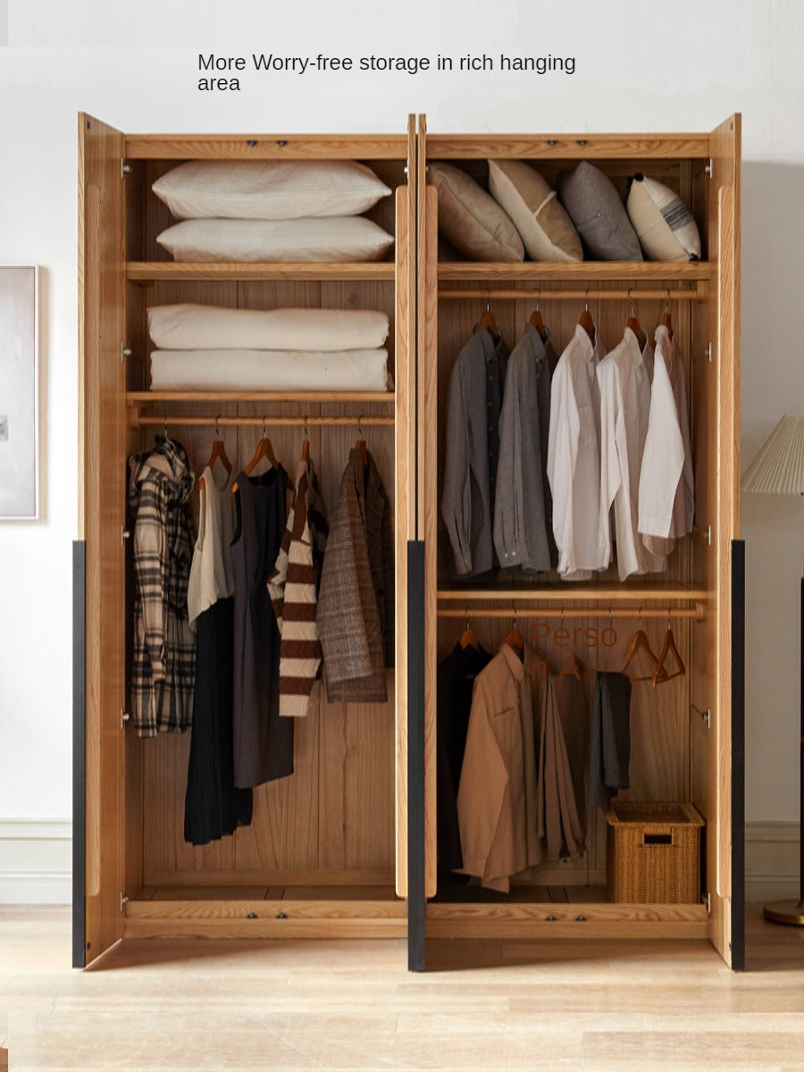 Oak solid wood high wardrobe modern: