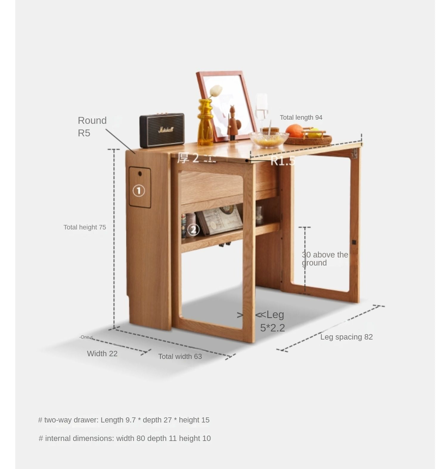 Small deals retractable desk