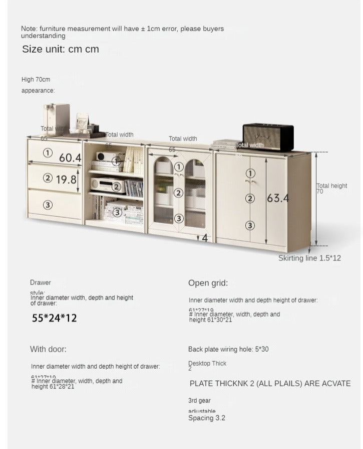 Poplar Solid Wood Combinable Storage TV Cabinet