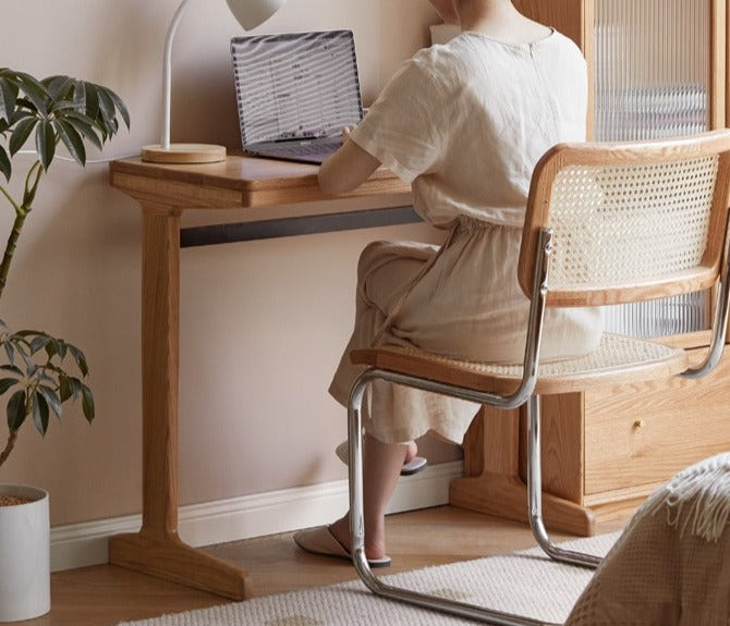 Oak Solid Wood Small office desk, Side Table-