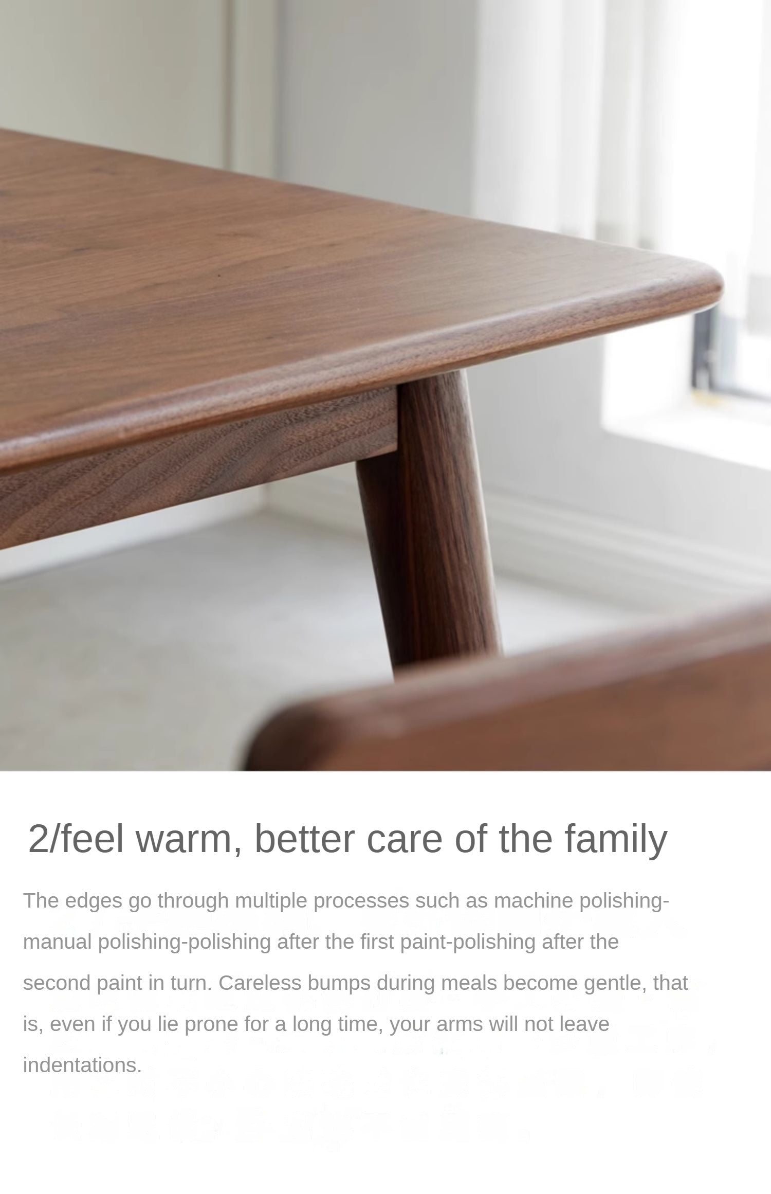 Black walnut, ash solid wood dining table