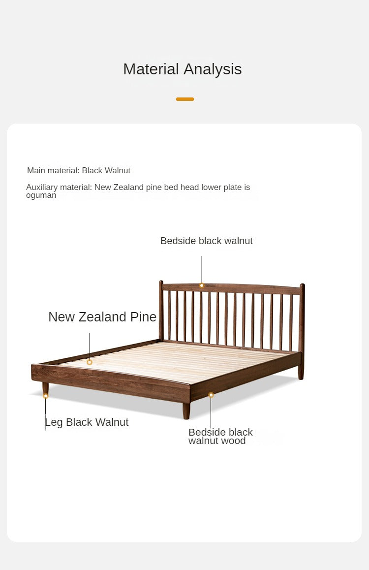 Black Walnut Solid Wood Bed Modern_)