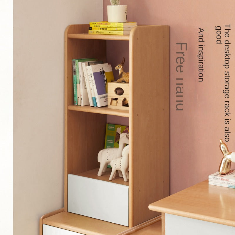 Beech solid wood children's bookcase storage cabinet"