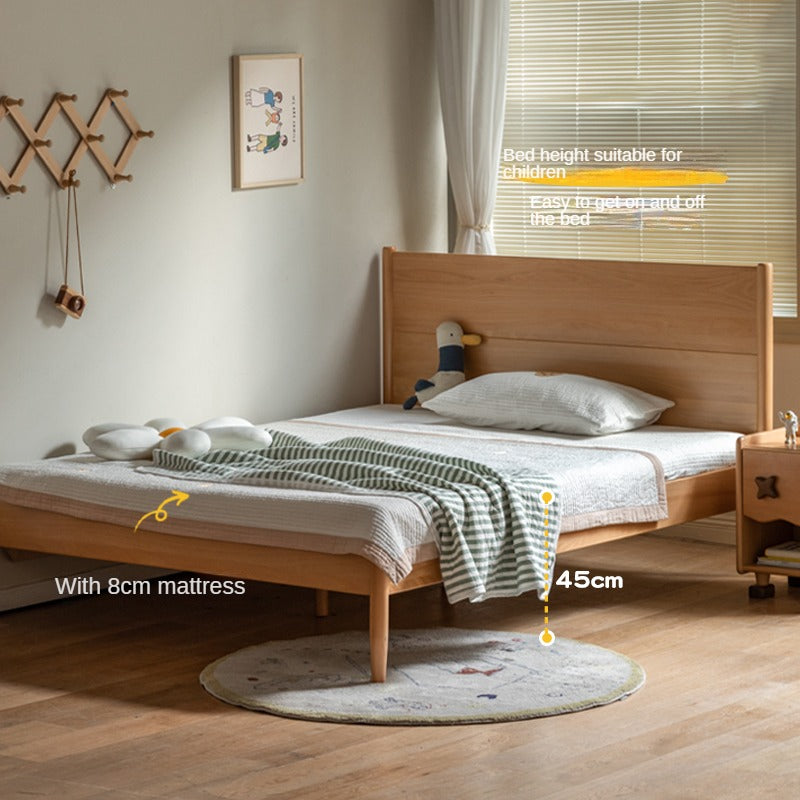 Beech, Oak Solid Wood Children's Soft Single Bed