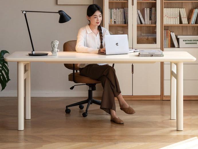 Oak solid wood cream wind office desk