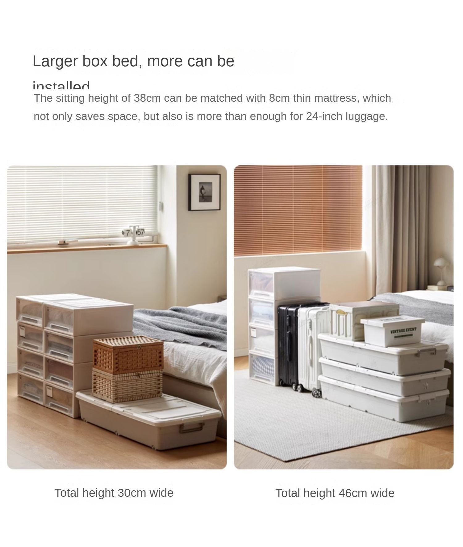 Technology cloth box platform bed, headboard-free bed<