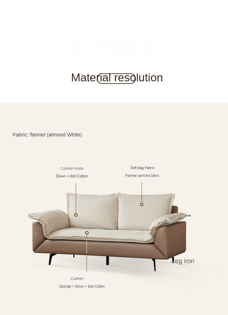 Fabric Straight Sofa Modern Simple