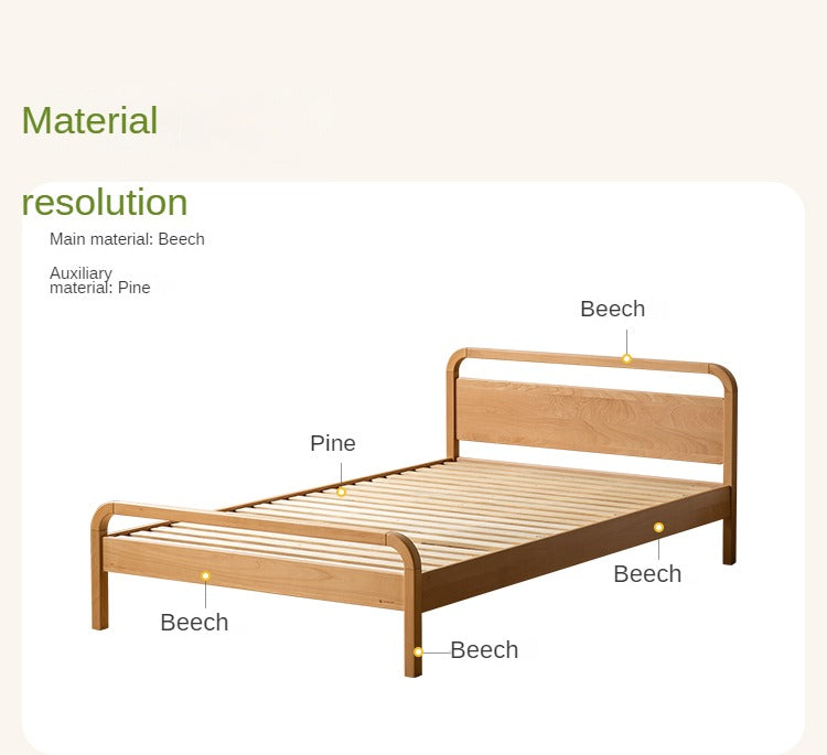 Beech solid wood kds bed<