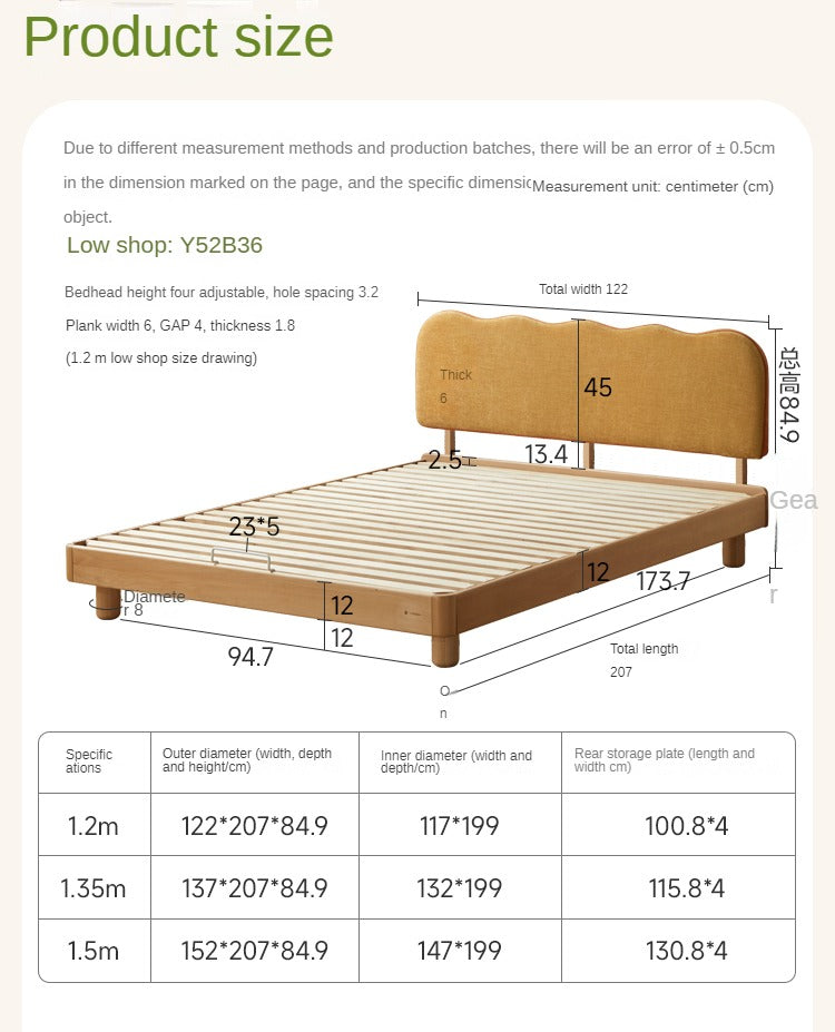 Beech Solid Wood Children's Modern Soft Bed