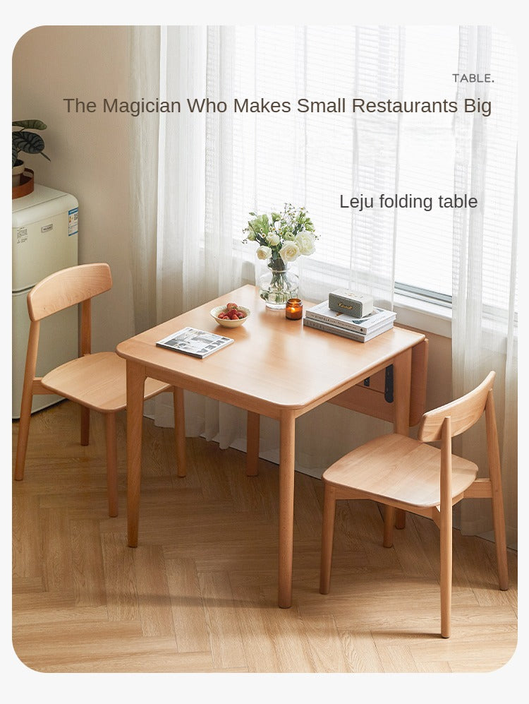 Beech solid wood folding small size dining table