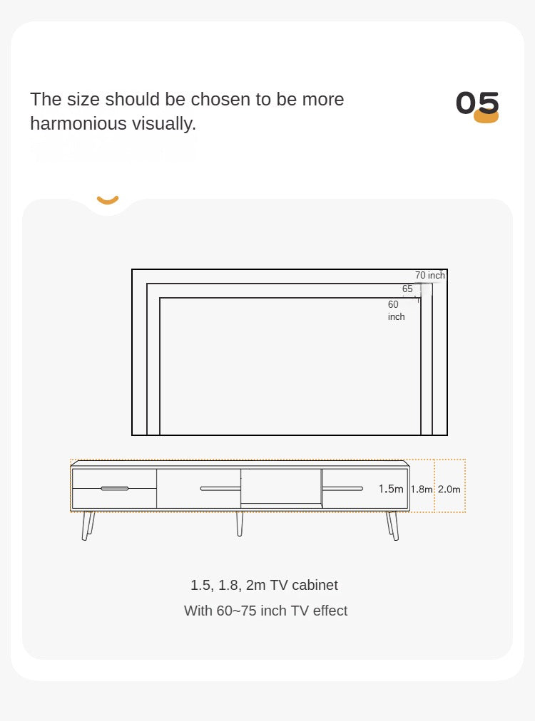 European Beech solid wood large capacity TV cabinet