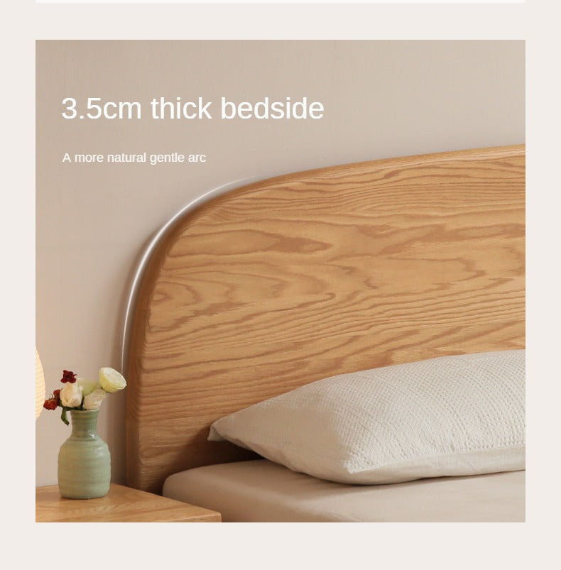 Oak Solid Wood Bed Modern Simple