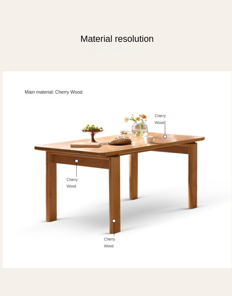 Cherry Solid Wood Long Dining Table