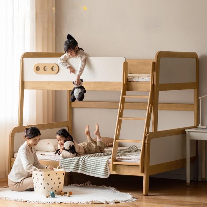 Rubber solid wood children's bunk bed