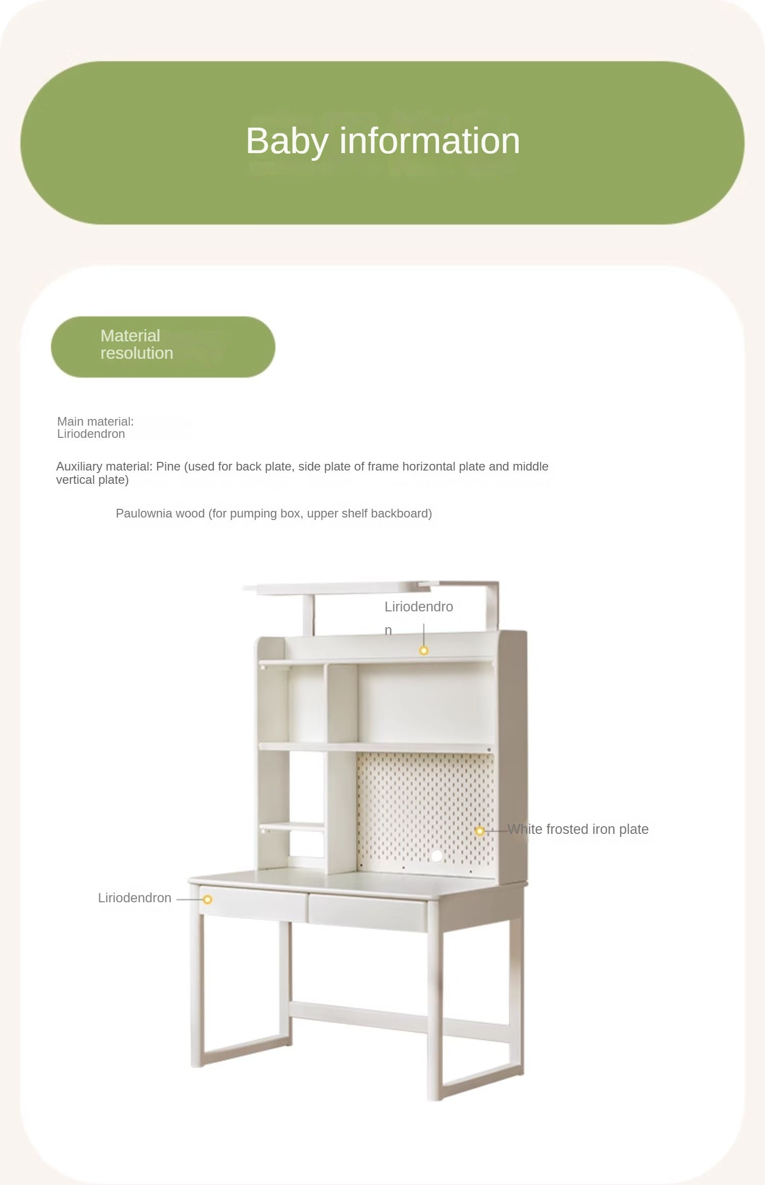 Poplar Solid Wood Cream Style Bookshelf Integrated Table