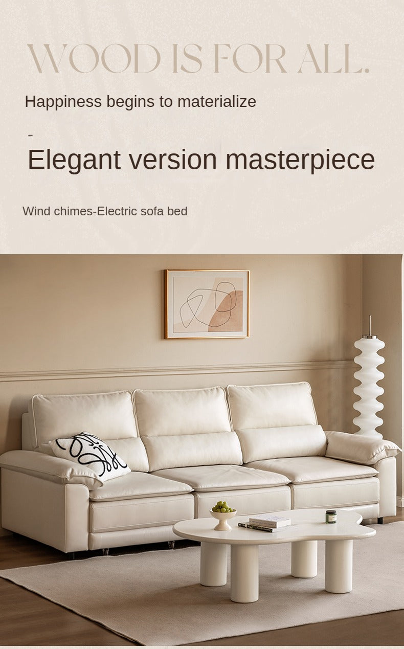 Ecological Cloud Leather Electric High Back Sofa Bed