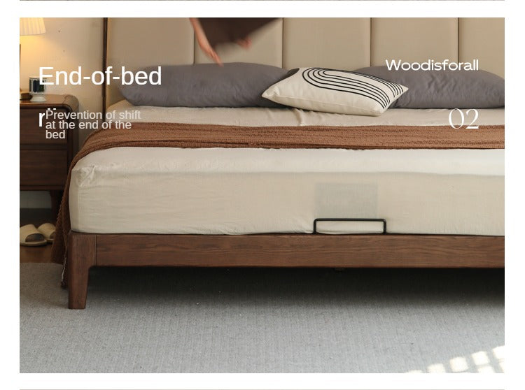 Oak Solid Wood Technology Cloth Bed Modern