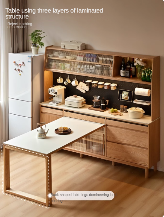 Oak solid wood rock plate dining sideboard