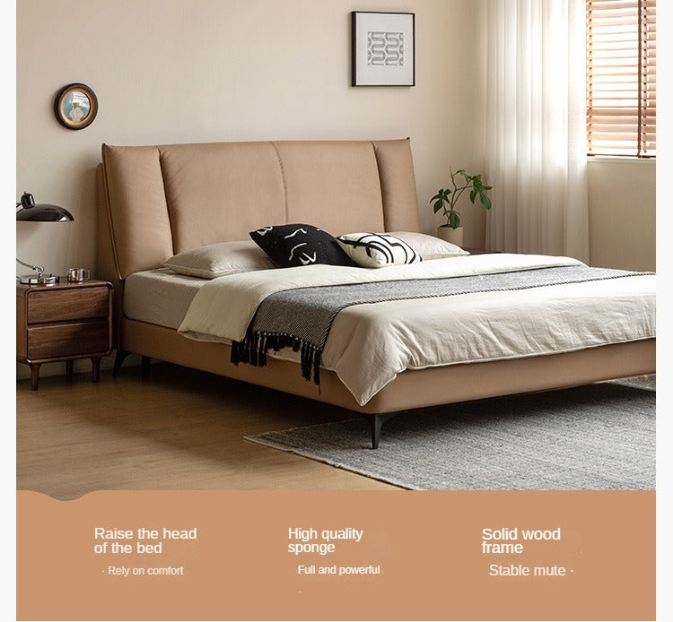 Technology Fabric Soft beige Bed _)