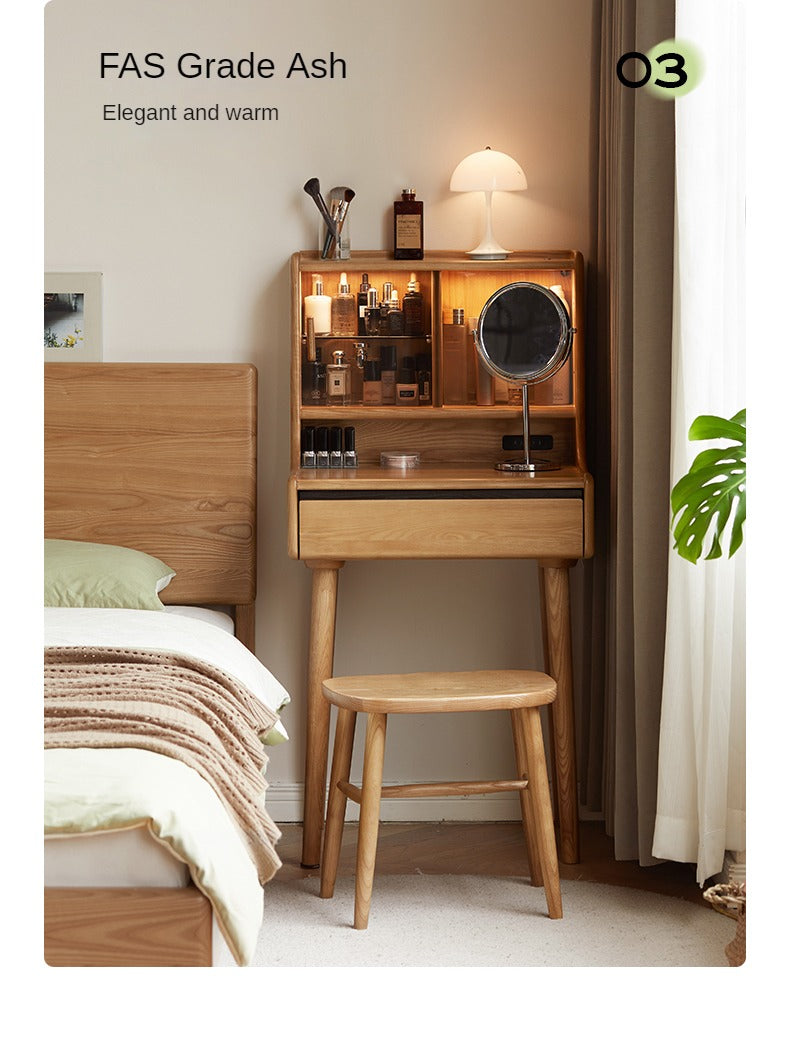 Oak solid wood dressing table shelf integrated