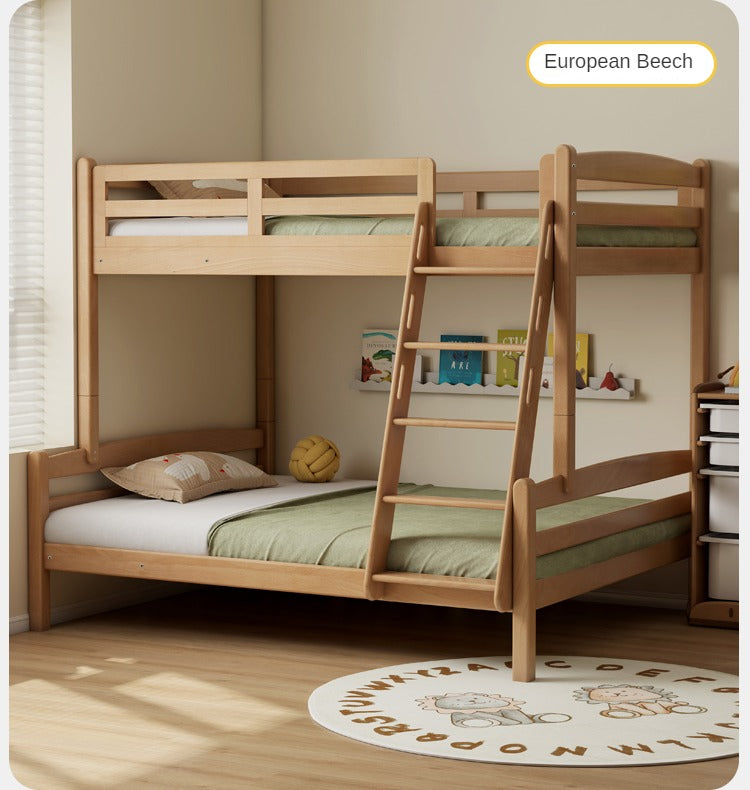 Beech, Birch solid wood children's bunk bed white detachable bed.