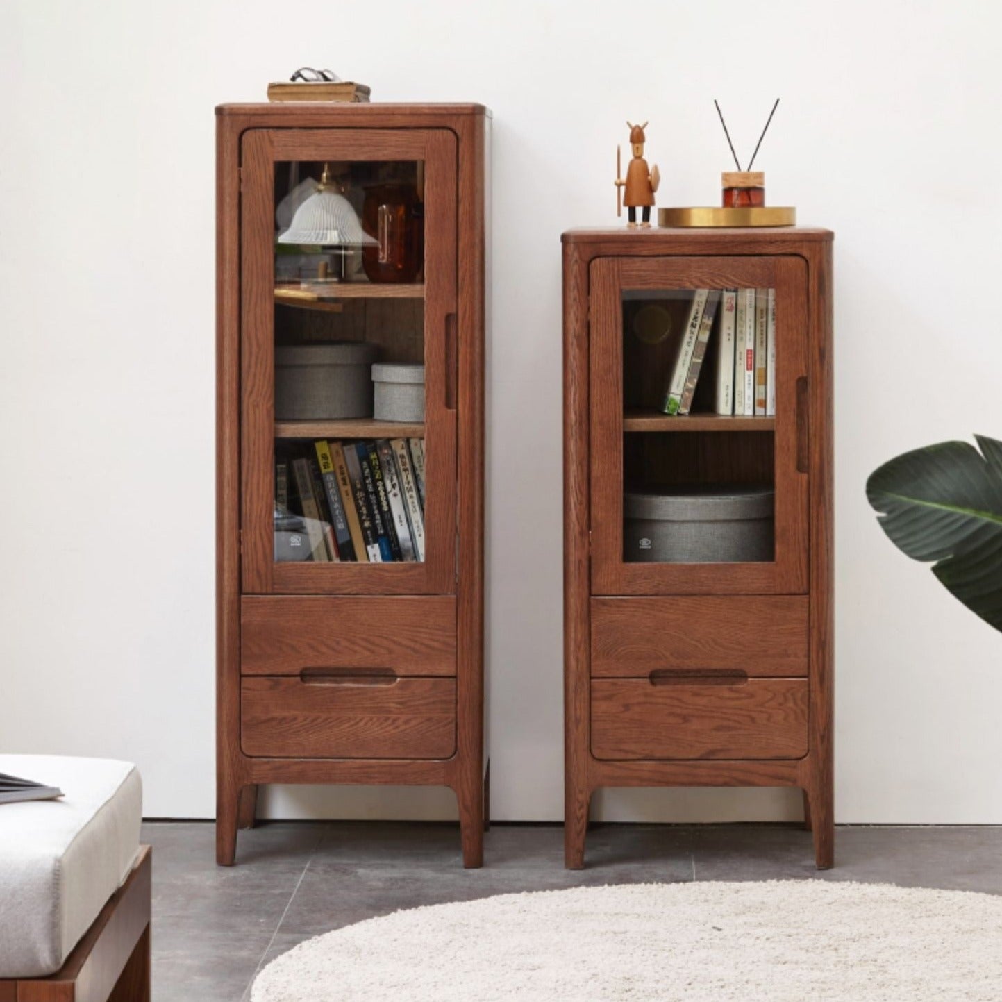 Oak solid wood side cabinet display storage "