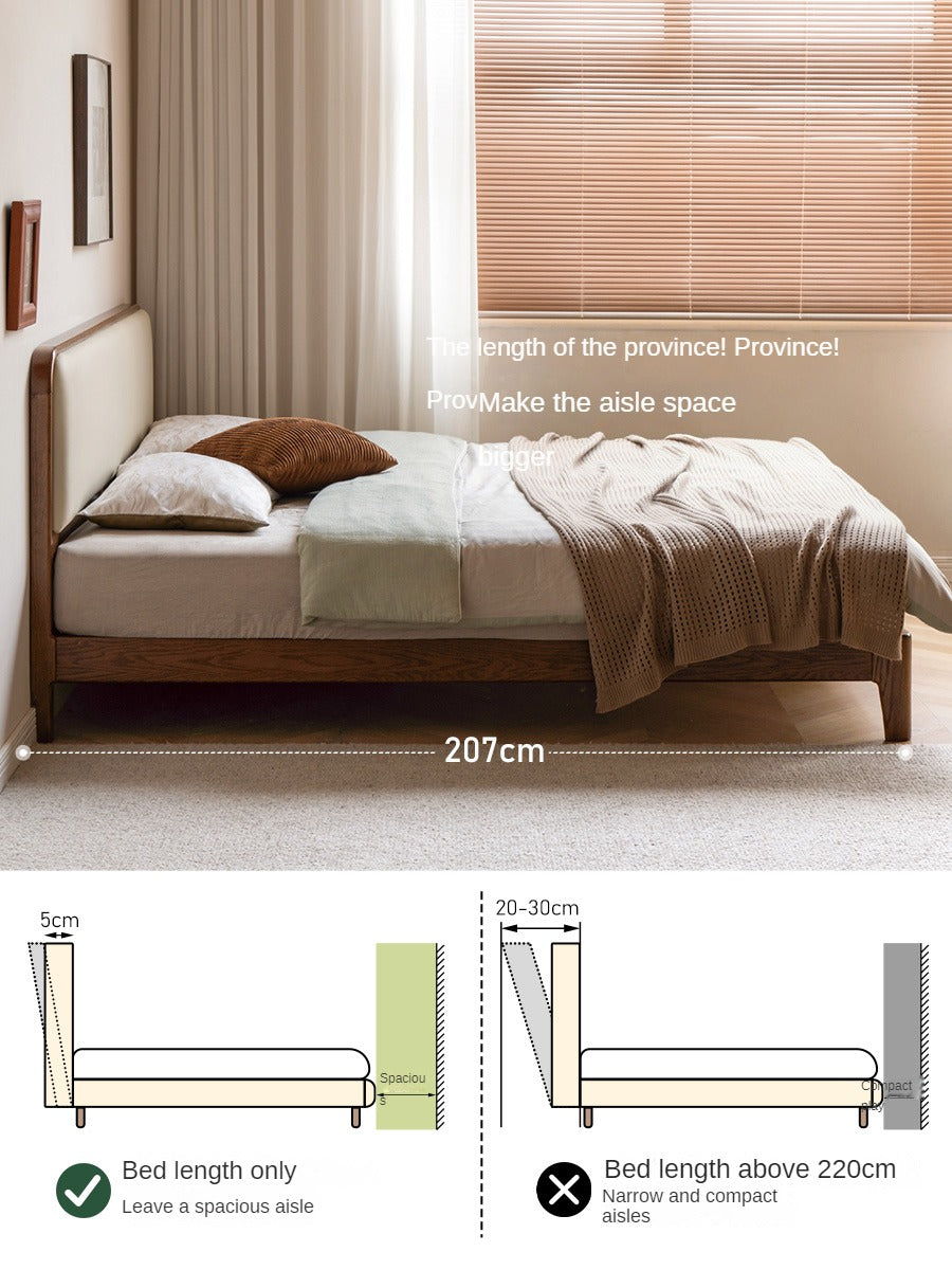 Oak Solid Wood Bed Technology Fabric<