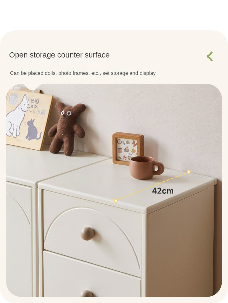 Pine solid wood cream style Kids Dresser, chests, storage cabinet