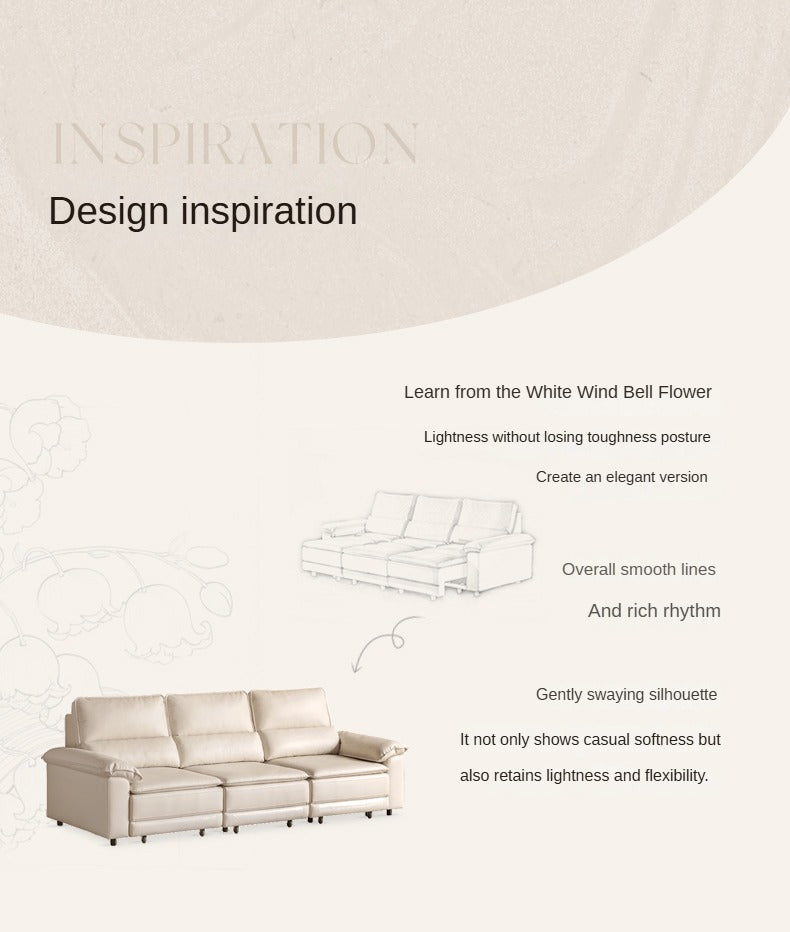 Ecological Cloud Leather Electric High Back Sofa Bed