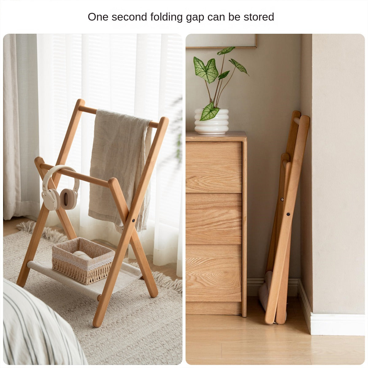 Beech solid wood clothes hanger