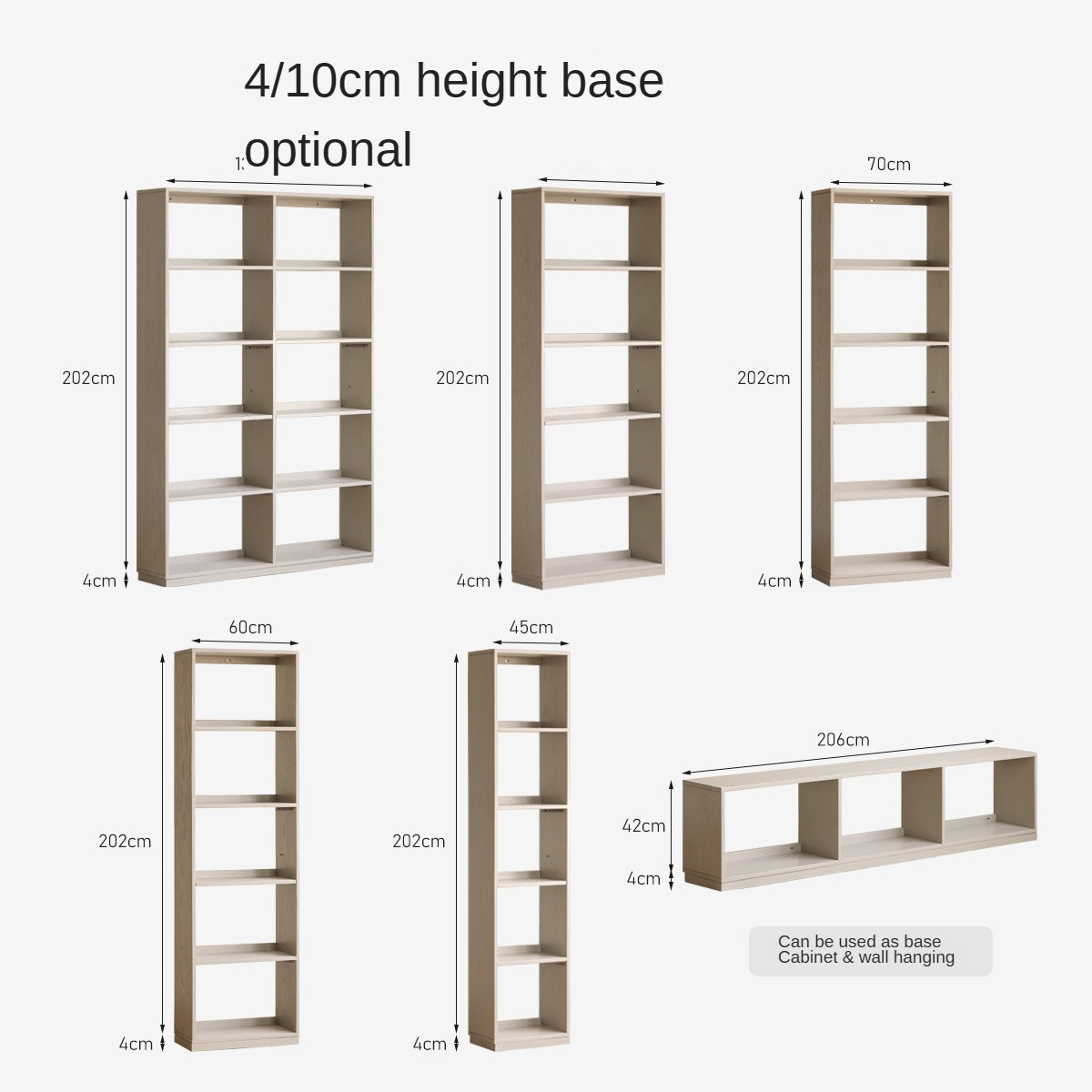 Oak Solid Wood Bookcase Full Wall Bookshelf Light Luxury Display Cabinet