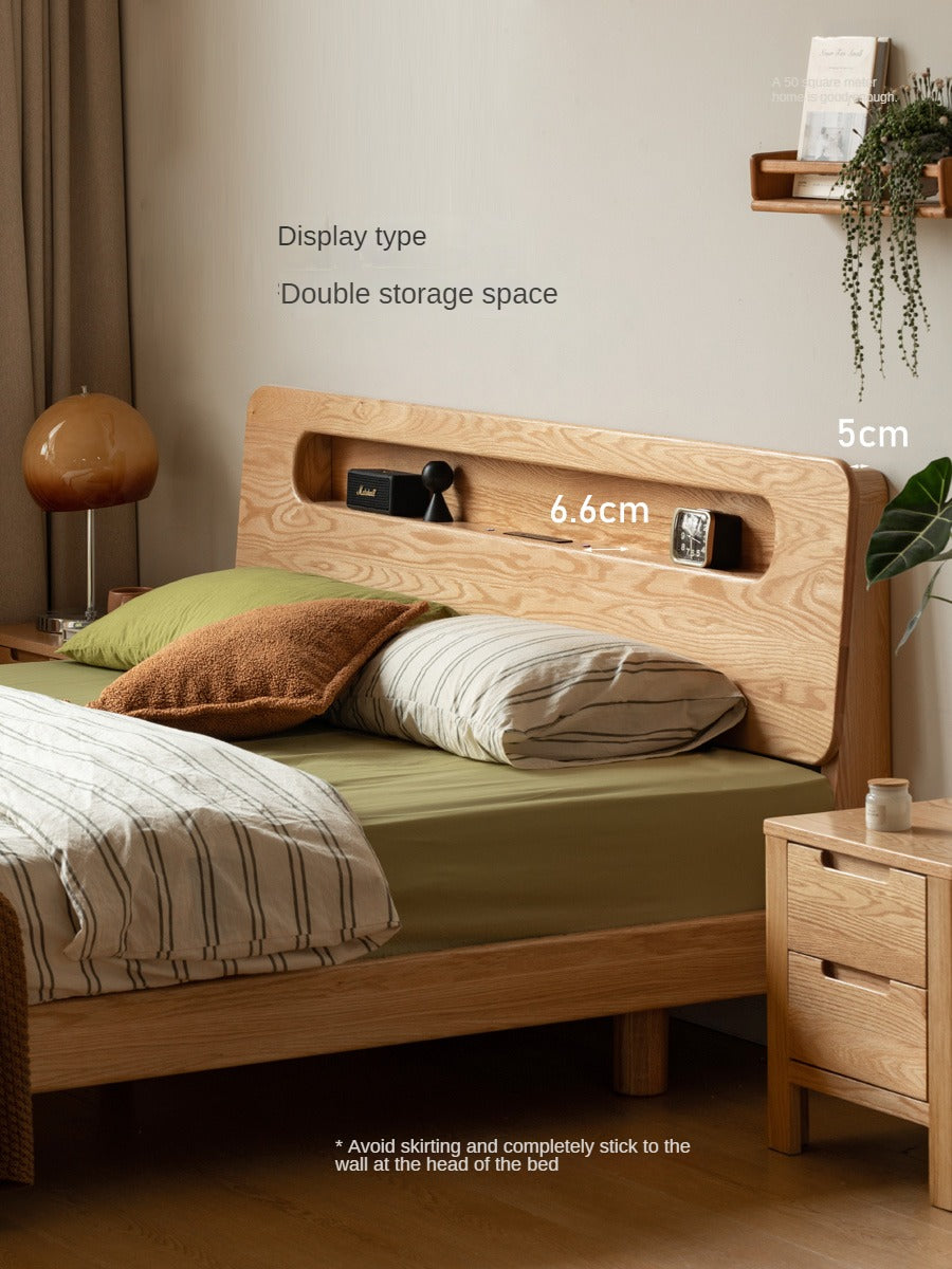 Oak Solid Wood Suspension Luminous Bed