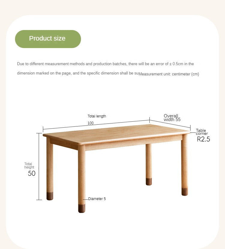 Oak solid wood table primary school, desk for elementary school students