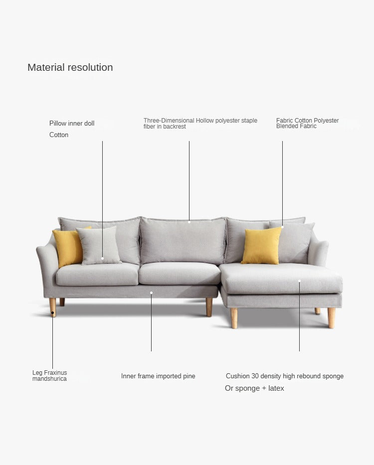 Fabric sofa Nordic modern simple corner