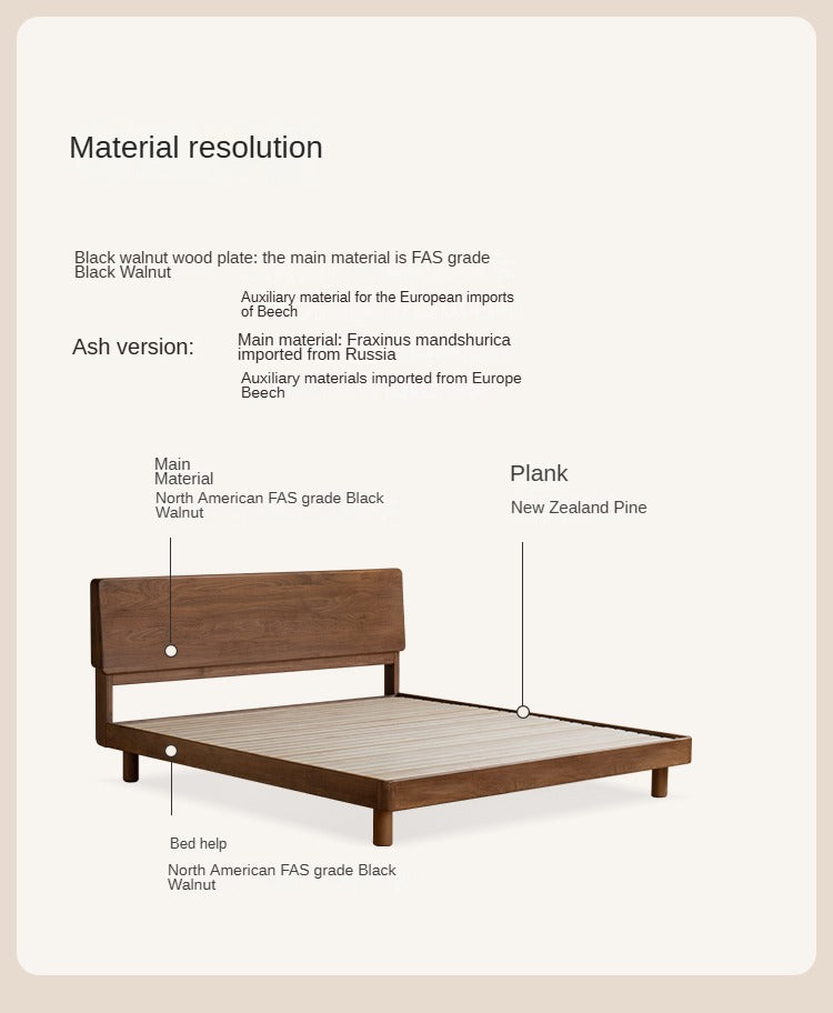 North American Black Walnut, Ash Bed Nordic