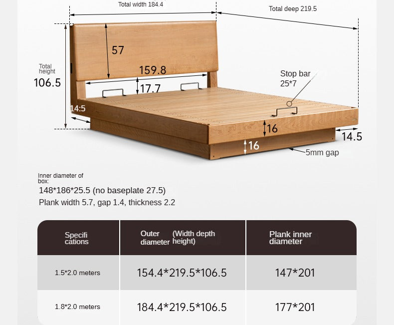 Cherry Solid Wood Box Bed Medieval Style