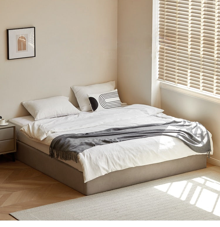 Technology cloth box platform bed, headboard-free bed