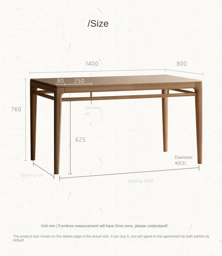 Ash solid wood modern dining table