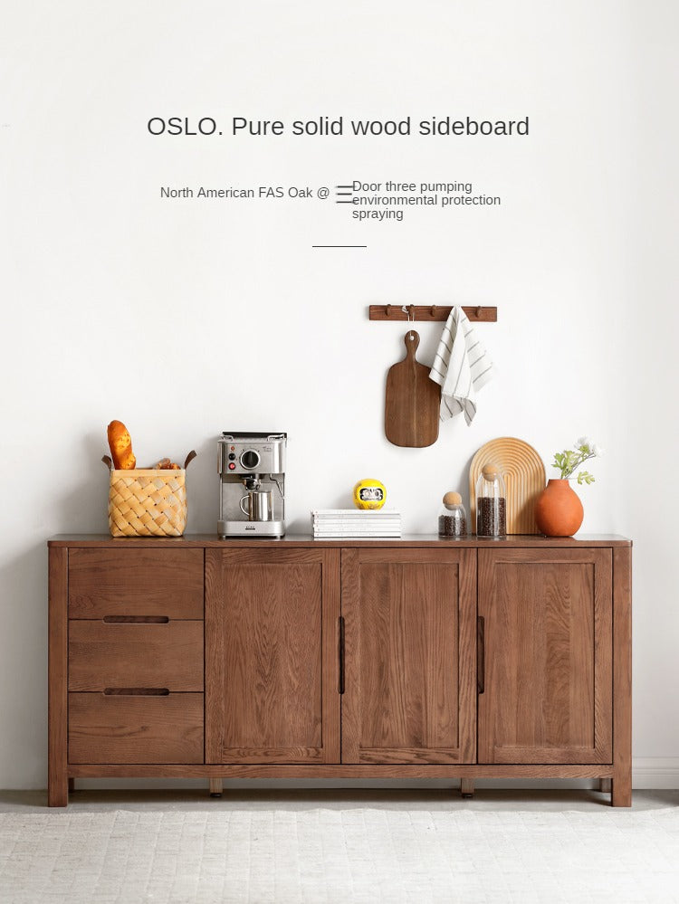 Oak solid wood sideboard"
